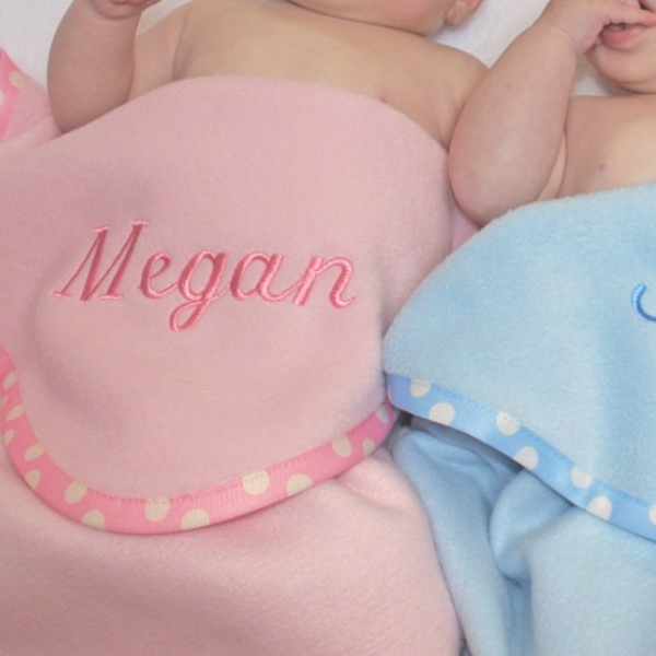 Embroidered Baby Blankets Pink with