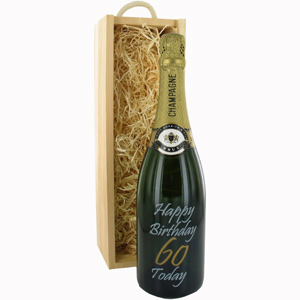 personalised Engraved 60th Birthday Champagne