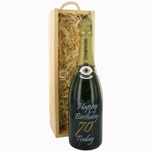 Engraved 70th Birthday Champagne
