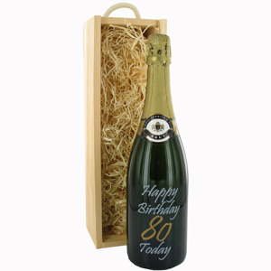 Engraved 80th Birthday Champagne