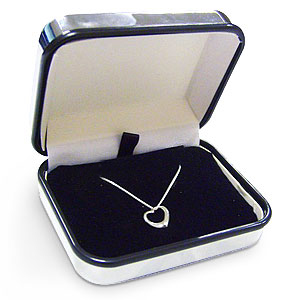 Engraved Box With Heart Necklace