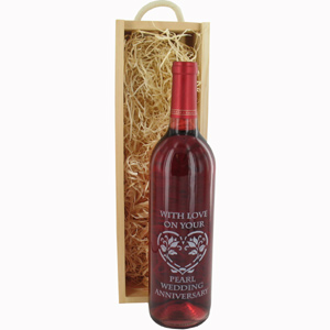 personalised Engraved Pearl Wedding Wine Red