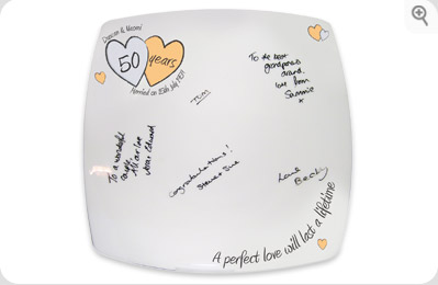personalised `erfect Love`Golden Anniversary Message Plate