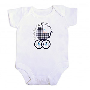 personalised Fabulous New Baby Boy Blue Vest