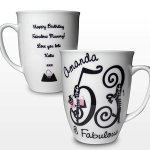 Personalised Fabulous Numbers Latte Mug