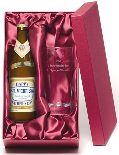 Personalised Fathers Day Wheat Beer Gift Set