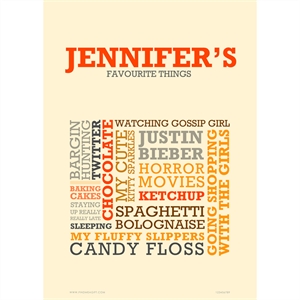 Personalised Favourite Things Print
