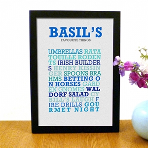 Personalised Favourites Poster