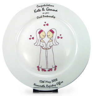 personalised Female Civil Partnership Plate