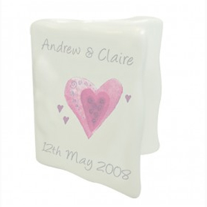 personalised Fine China Hearts Message Card