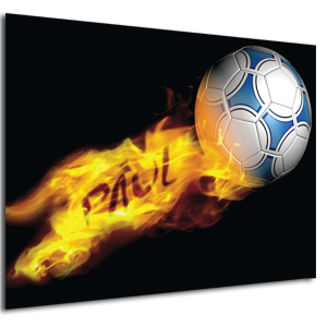 personalised Flaming Football Poster - Black