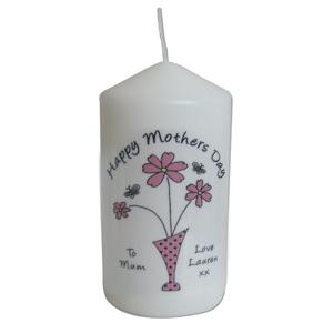 Flower in Vase Message Candle