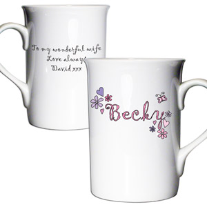 Personalised Flower Name Classic Mug