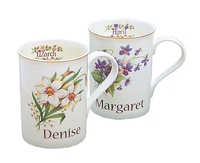 personalised Flower of the Month Mug