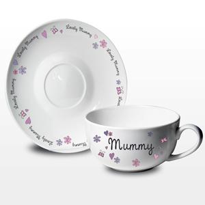 Personalised Flowers and Butterflies Tea Cup and