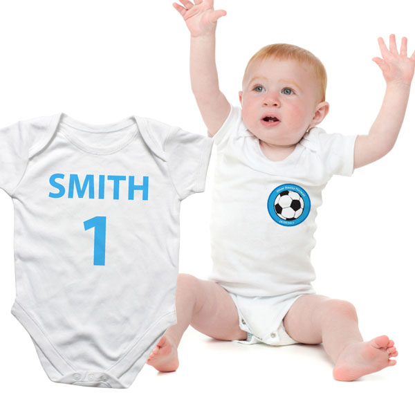 Personalised Football Baby Grow
