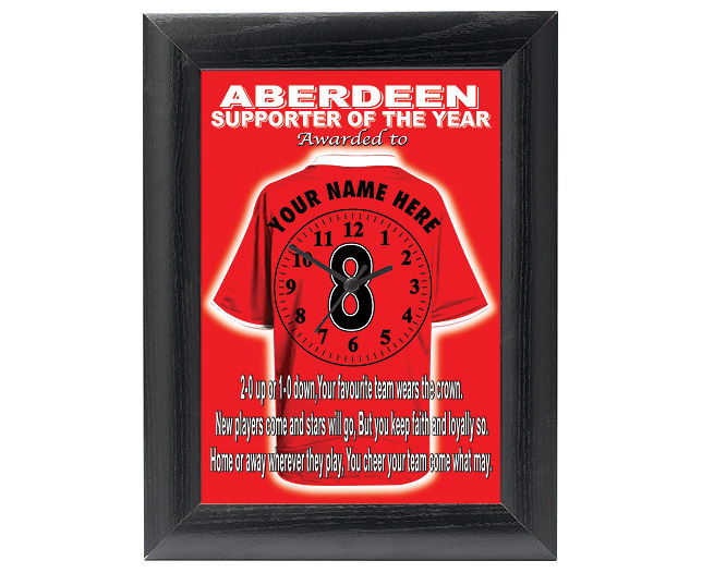 personalised Football Clock - Aberdeen
