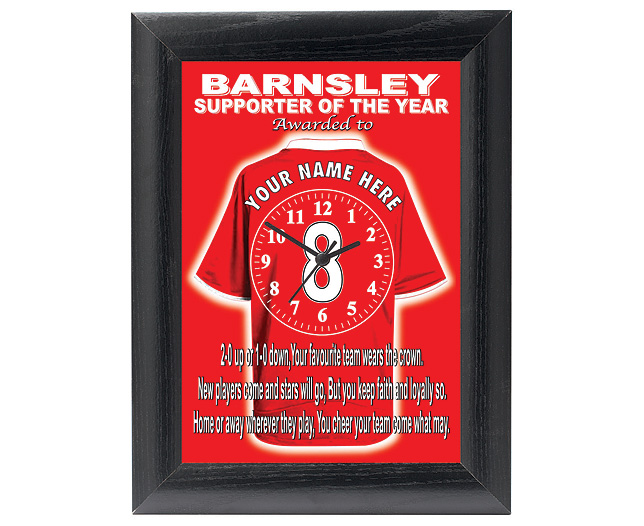 personalised Football Clock - Barnsley