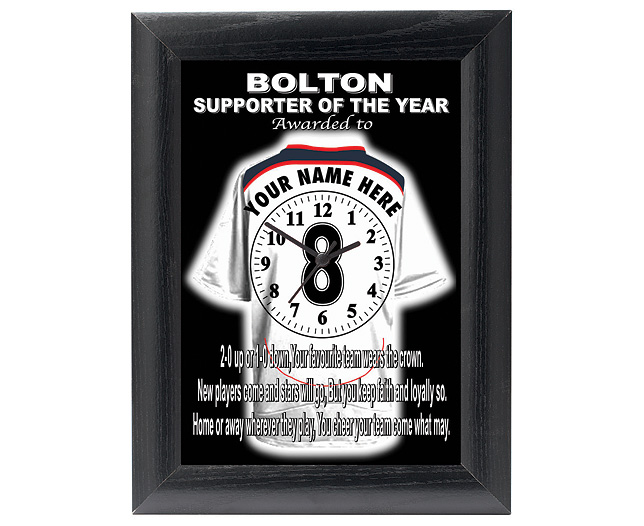personalised Football Clock - Bolton Wanderers