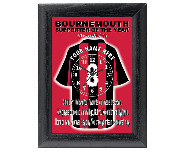 personalised Football Clock - Bournemouth
