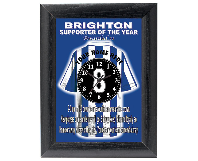 personalised Football Clock - Brighton and Hove Albion