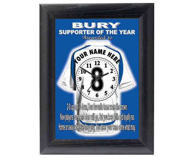 personalised Football Clock - Bury