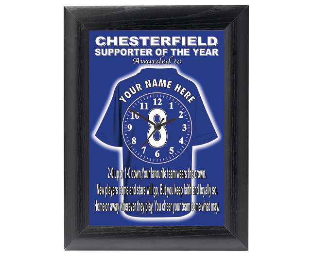 personalised Football Clock - Chesterfield