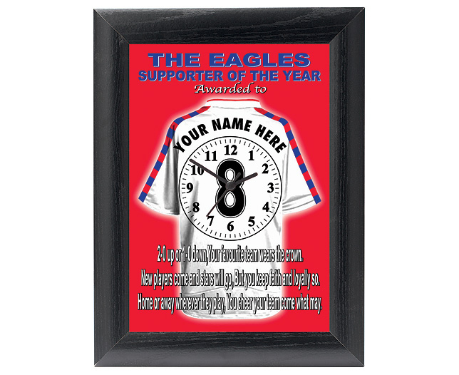 personalised Football Clock - Crystal Palace