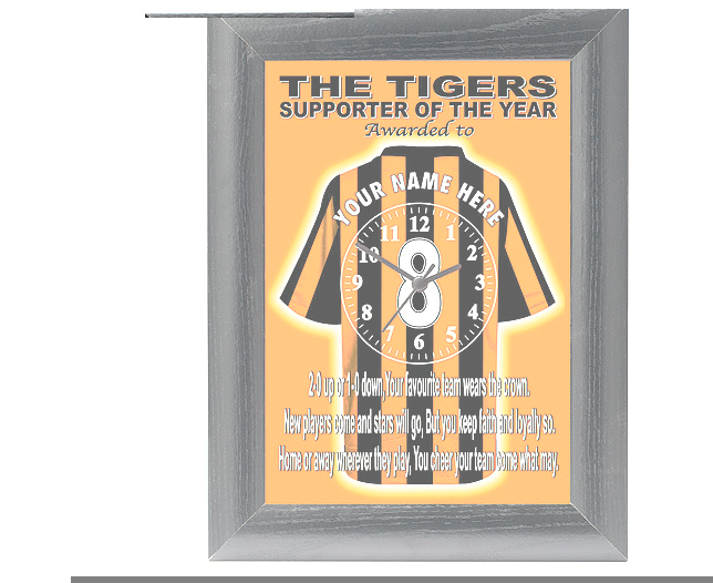 personalised Football Clock - Hull City (The Tigers)