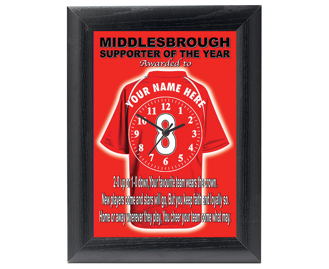 personalised Football Clock - Middlesbrough