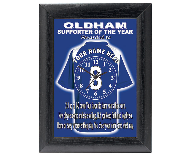 personalised Football Clock - Oldham Athletic