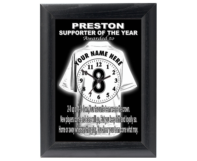 personalised Football Clock - Preston North End