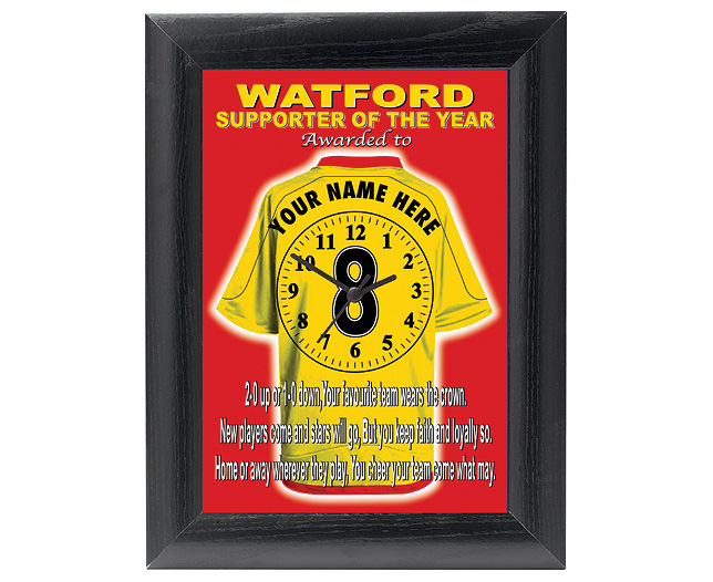 personalised Football Clock - Watford