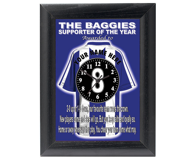 personalised Football Clock - West Bromwich Albion (The Baggies)