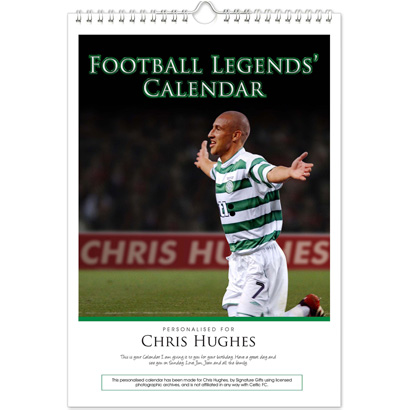 Personalised Football Legends A4 Calendar - Celtic