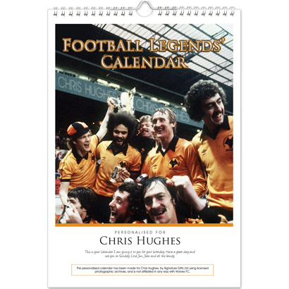 Personalised Football Legends A4 Calendar - Wolves