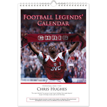 Personalised Football Legends A4 Calendar -