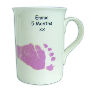 personalised Footprint/Handprint Mug - Pink