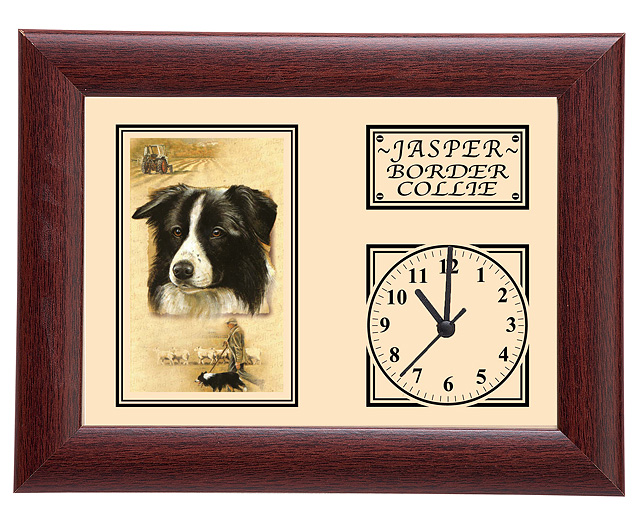 personalised Framed Dog Breed Clock - Border Collie