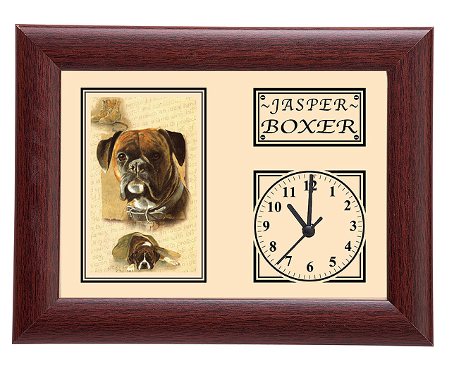 Personalised Framed Dog Breed Clock - Boxer