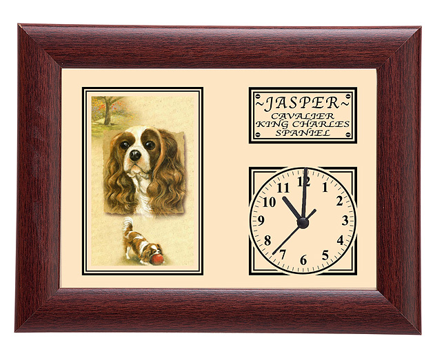 Framed Dog Breed Clock - Cavalier King Charles Spaniel