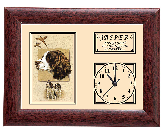 Framed Dog Breed Clock - English Springer Spaniel
