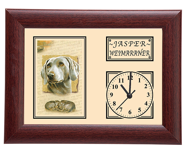 personalised Framed Dog Breed Clock - Weimaraner