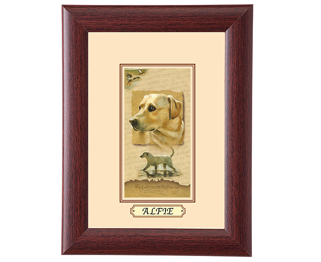 personalised Framed Dog Breed Picture - Yellow