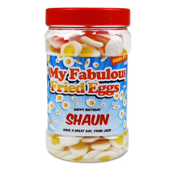 Personalised Fried Eggs Sweet Jar