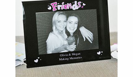 Personalised Friends Black Glass 5 x 7 Photo Frame