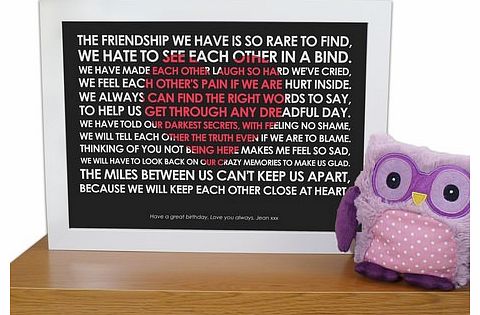 Personalised Friendship Poster
