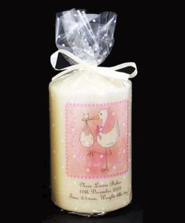 Personalised Gift BIRTH CANDLE.