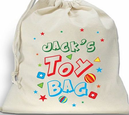 Personalised Gift Ideas Personalised childrens toy bag, storage bag, drawstring cotton bag, boys toy bag, luxury 100 cotton bag