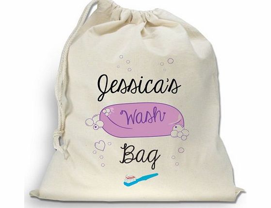 Personalised Gift Ideas Personalised wash bag, toiletry bag, drawstring cotton bag, holiday travel bag, girls toiletries, luxury 100 cotton bag